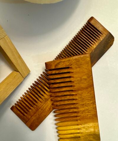 Neem Wood Comb Set (2 Pack) – Wide & Fine Tooth Comb Duo