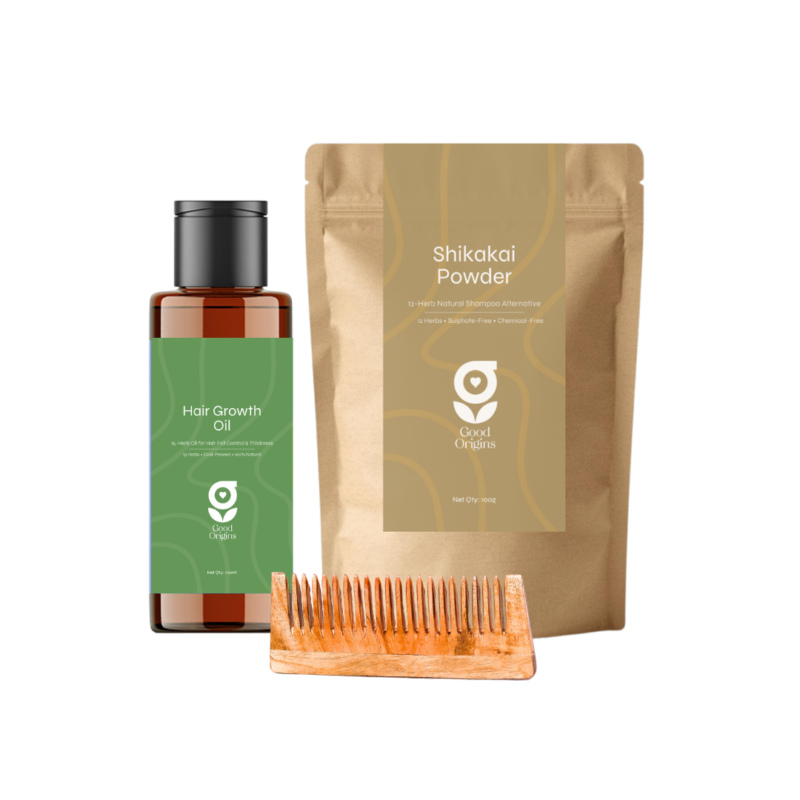 Good Origins Haircare Combo - Hair Growth Oil and Shikakai Hair Wash Powder Set