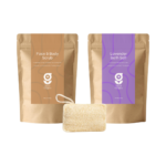 Good Origins Self Care Combo - Face Body Scrub, Lavender Bath Salt and Natural Loofah Set