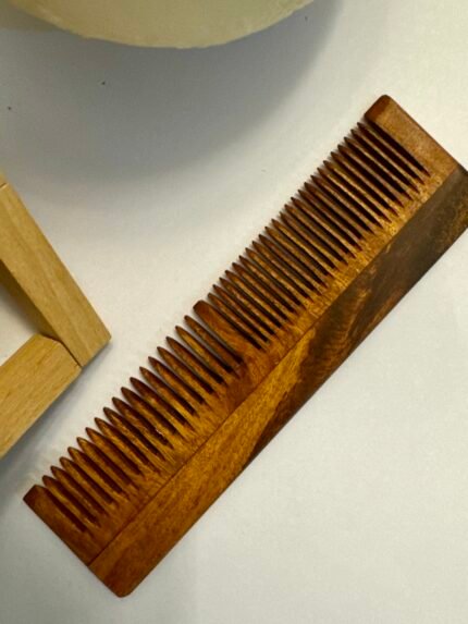 Neem Wood Comb – Oil-Treated Wide & Fine Tooth Hair Comb - Good Origins