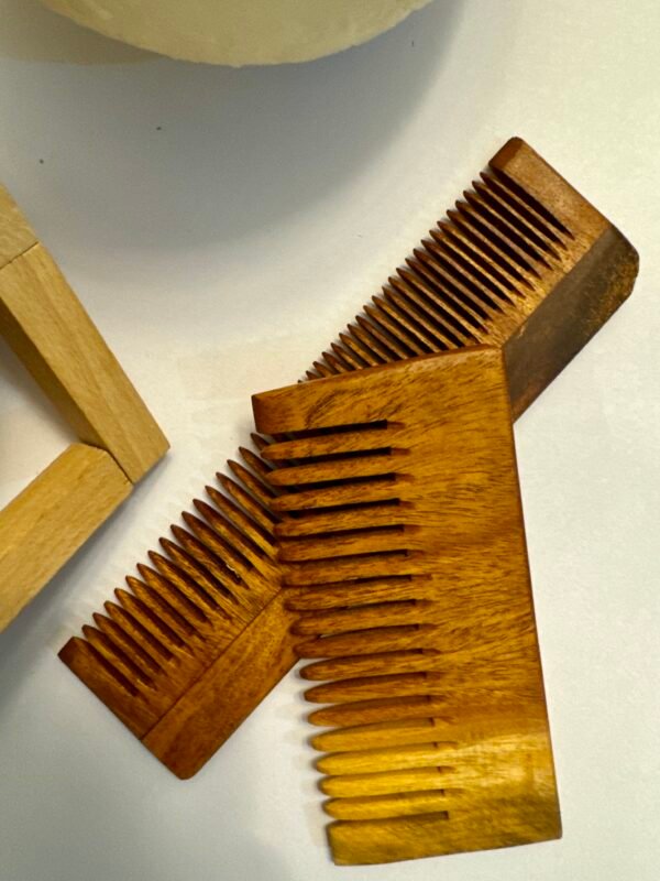 Neem Wood Comb Set (Pack of 2) – Styling + Detangling Comb Duo - Good Origins