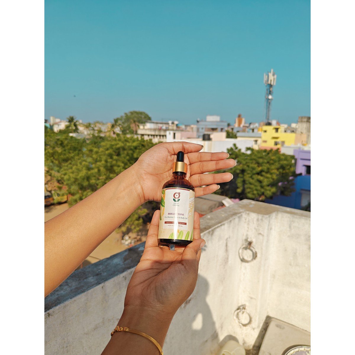 Pre-Shower Body Oil outdoor shot - Good Origins Store