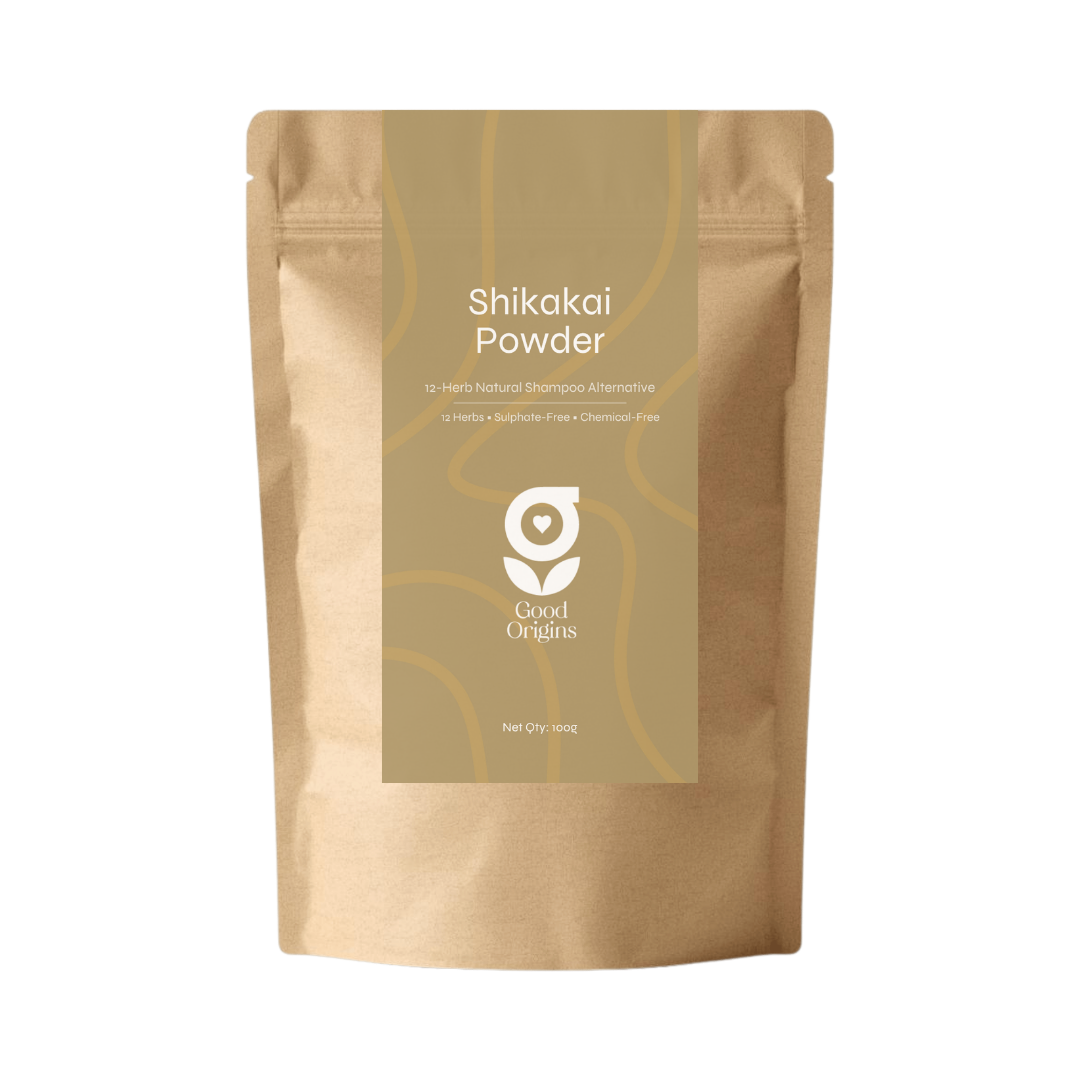 Good Origins Shikakai Hair Wash Powder - 12-Herb Natural Shampoo Alternative in Kraft Pouch