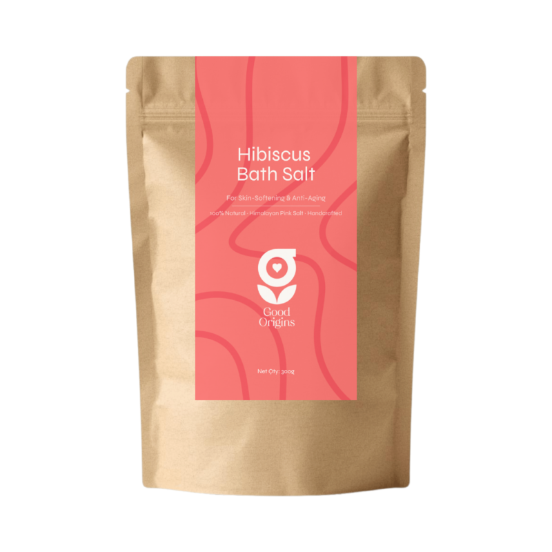 Good Origins Hibiscus Bath Salt - Floral Anti-Aging Relaxation Soak with Himalayan Pink Salt