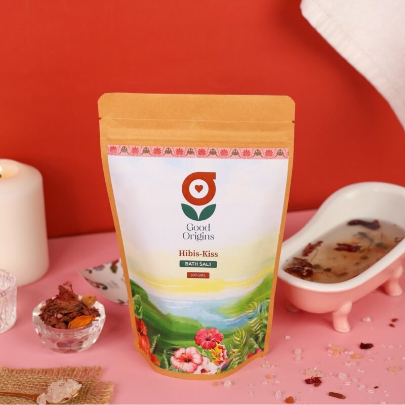 Hibiscus Bath Salt lifestyle photo - Good Origins Store