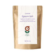 Good Origins lavender epsom salt in a 1kg kraft pouch, magnesium sulphate with lavender essential oil