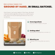 Good Origins face and body scrub blended and packed by hand in small batches in Tamil Nadu